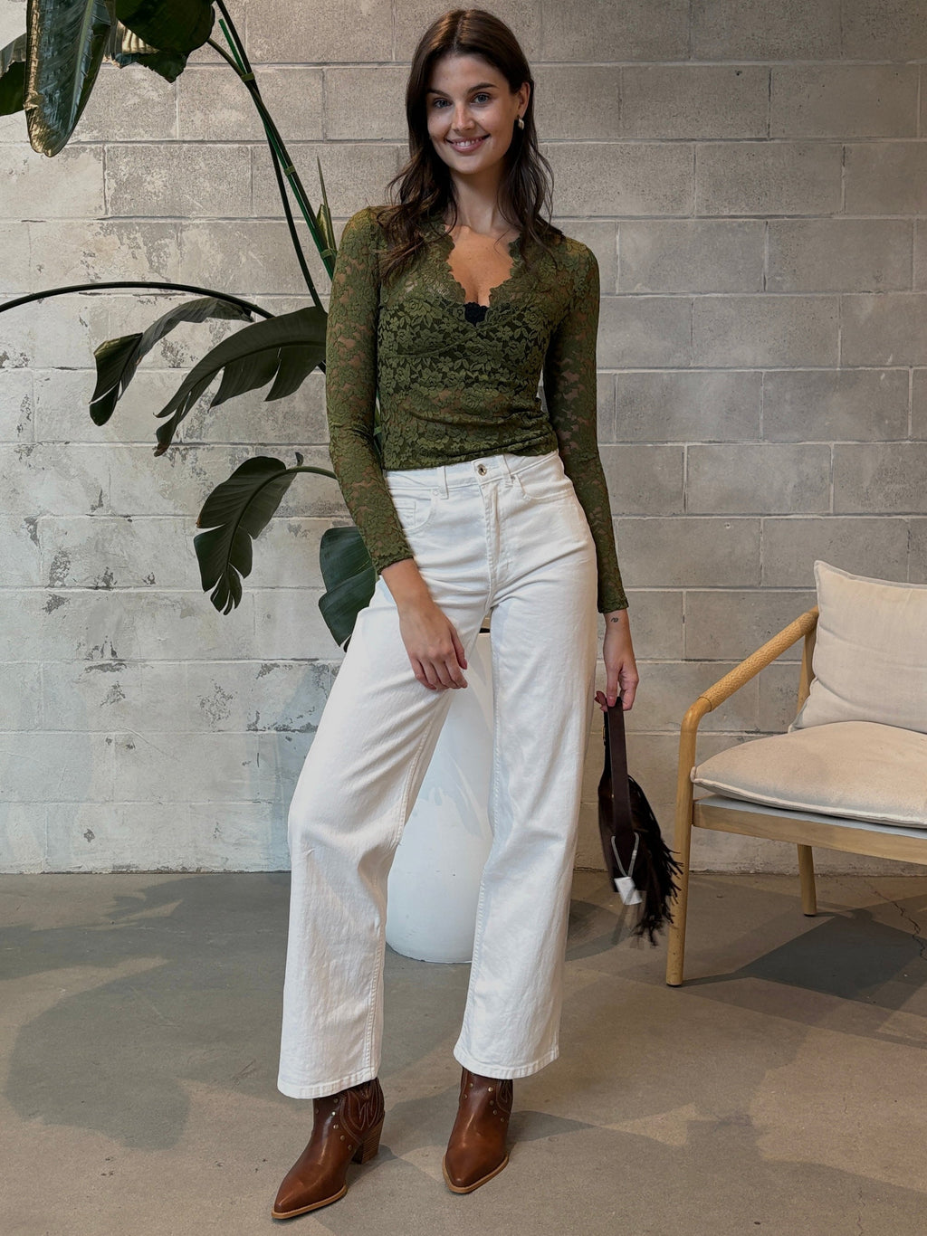 FREE PEOPLE All Day Lace Long Sleeve