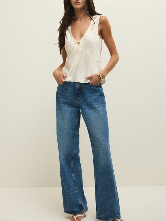 Z SUPPLY Luana Tie Front Satin Top