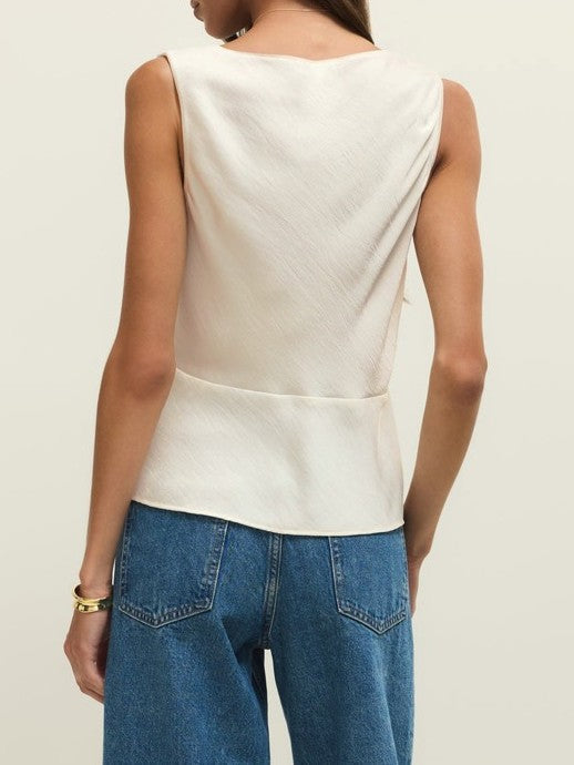 Z SUPPLY Luana Tie Front Satin Top